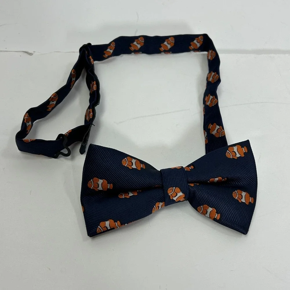 OTAA Australia Mens Clownfish Bow Tie Blue Orange‎ Fish Novelty Preppy Wedding